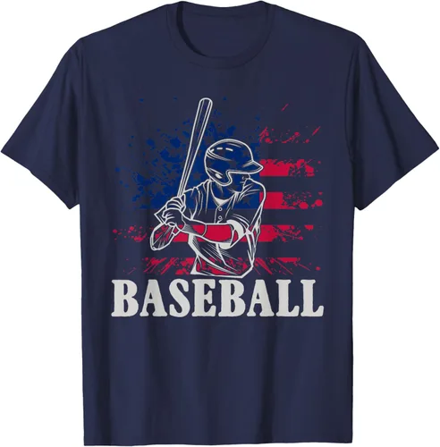 Vista 73 de Camiseta de béisbol deportiva estadounidense con bandera estadounidense, Negro, S
