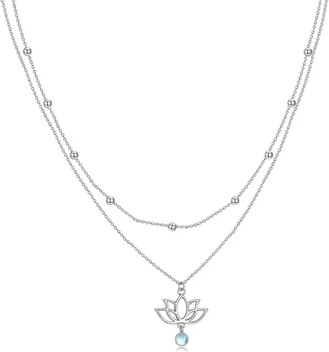 Vista 16 de MONGAS Árbol de la vida/cruz infinita/cerradura y llave/loto/hamsa/caballo/fresa/ópalo/látar/libélula/corazón/violín collar en capas de plata