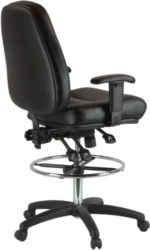 Vista 3 de Harwick Silla de dibujo de cuero premium con brazos - Cuero negro