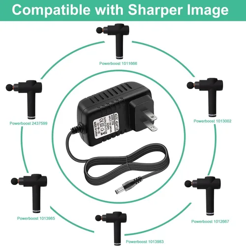 Vista 2 de Cargador de 27 V para pistola de masaje de imagen más nítida, adaptador de corriente compatible con Sharper Image Powerboost Pistola de masaje
