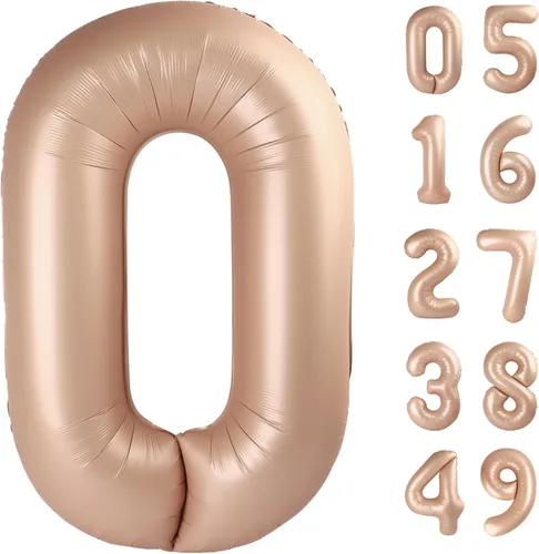 Vista 349 de Globo negro de 40 pulgadas con números del 0 al 9 (cero-nueve), globo de cumpleaños de gran tamaño, globo de helio de aluminio con números grandes