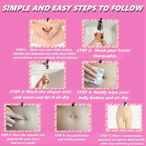 Vista 4 de Tapón para ombligo, 11 unidades, para abdominoplastia, silicona suave, moldeador de ombligo, abdominoplastia para liposucción (10 unidades + cinta)