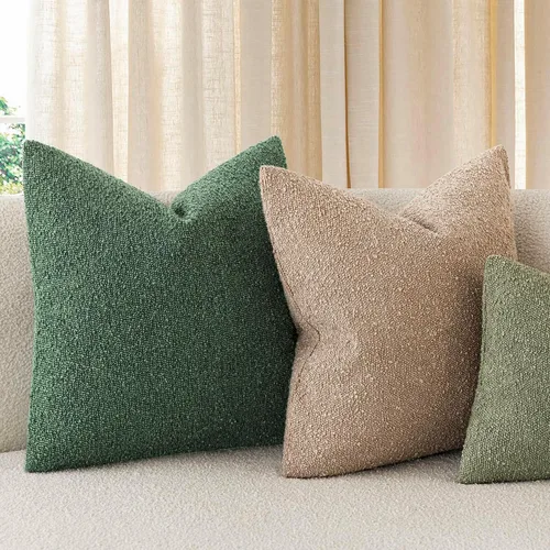 Vista 7 de Foindtower Fundas de almohada decorativas con textura de boucle, fundas de almohada sólidas, neutrales, suaves y acogedoras para silla, sofá