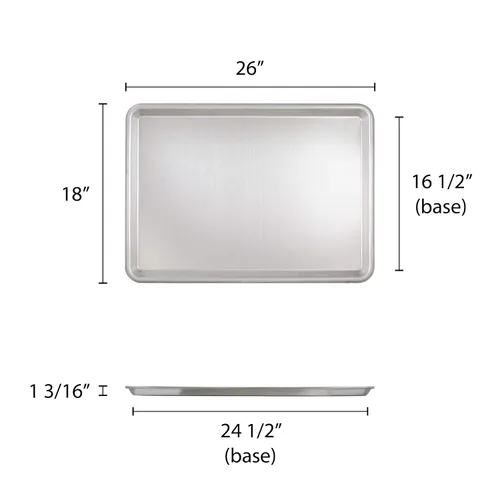 Vista 2 de Thunder Group Excellanté - Sartén de aluminio de tamaño completo de 18 x 26 pulgadas, calibre 16