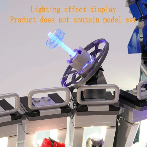 Vista 7 de GEAMENT Kit de luz LED para Iron Man Hall of Armor compatible con el modelo de bloques de construcción Lego 76125 (juego de modelos no incluidos)