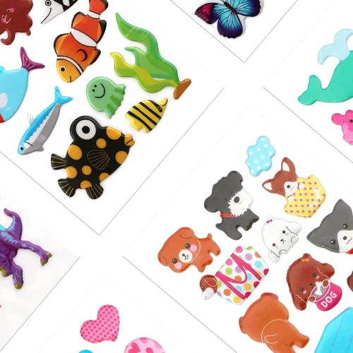 Vista 4 de SAVITA Adhesivos 3D para niños y niñas pequeños +500 paquete variado de calcomanías hinchadas para álbum de recortes, diario de viñetas, incluye