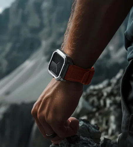 Vista 6 de ULTIMAL Compatible con Apple Watch de 1.929 in/1.772 in/1.732 in, correa deportiva resistente con carcasa de acero inoxidable resistente, correa