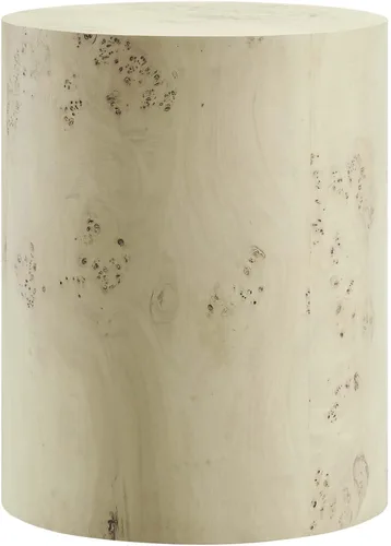Vista 4 de Modway EEI-6271-BLB Cosmos - Mesa auxiliar redonda de madera Burl de 16 pulgadas, color marrón blanqueado