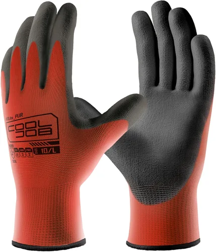 Vista 11 de COOLJOB Paquete de 12/60 pares de guantes de trabajo de seguridad a granel con revestimiento de poliuretano de agarre, guantes de punto sin costuras