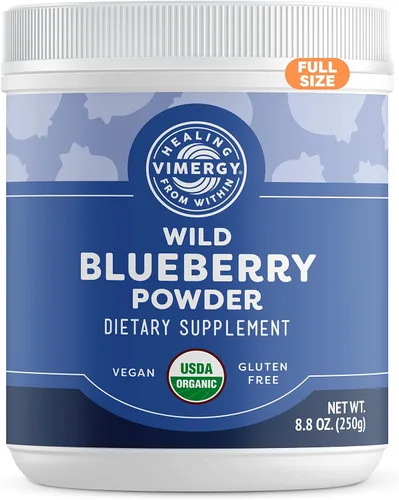 Vista 11 de Vimergy Polvo de arándano silvestre – Protege la salud cerebral* – Apoya la función cardiovascular* – Orgánico, vegano y sin gluten – 4.23 oz