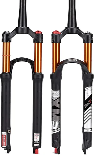 Vista 9 de BUCKLOS Horquilla MTB de Suspensión de Aire de 120mm para Viaje, 26/27.5/29, Ajuste de Rebote 1 1/8 Tubo Recto/Conico QR 9mm, Bloqueo Manual/Remoto