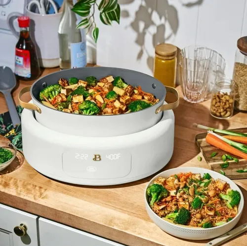 Vista 5 de 10 en 1 6 cuartos de galón eléctrico multi-cocina blanco glaseado por Drew Barrymore