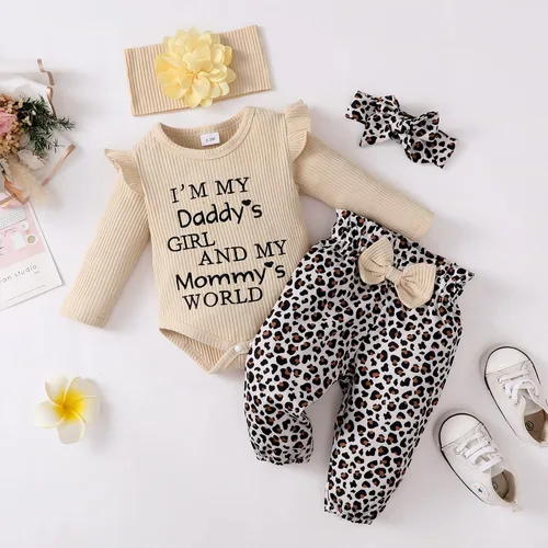 Vista 2 de Ropa para bebé recién nacida, con volantes, mameluco de algodón floral, conjunto de pantalones de algodón para niñas