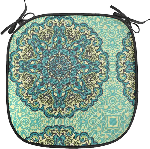 Vista 11 de Ambesonne Flamingo - Cojín de asiento para silla, diseño de fantasía exótica con elementos de vida silvestre hawaiana en colores pastel, acolchado
