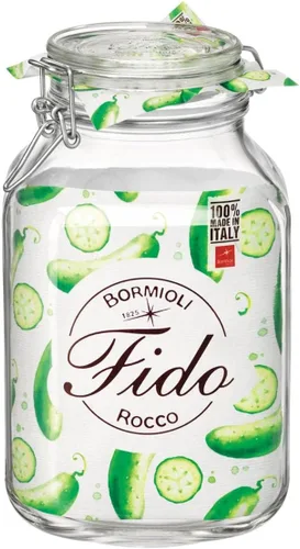 Vista 3 de Bormioli Rocco Fido – Tarro cuadrado de vidrio, 3 litros
