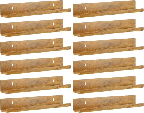 Vista 8 de Blulu Paquete de 12 estantes flotantes de acrílico de 14 pulgadas montado en la pared, estante acrílico invisible para sala de estar, oficina