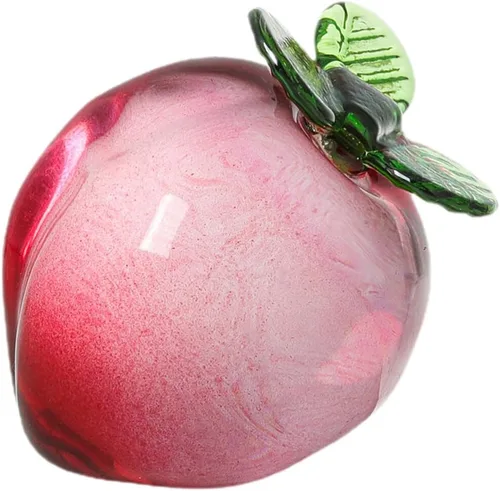 Vista 2 de Housoutil Estatua de cristal Estatua de fruta de cristal decorativa de fruta artificial adorno miniatura escritorio escritorio pisapapeles escultura
