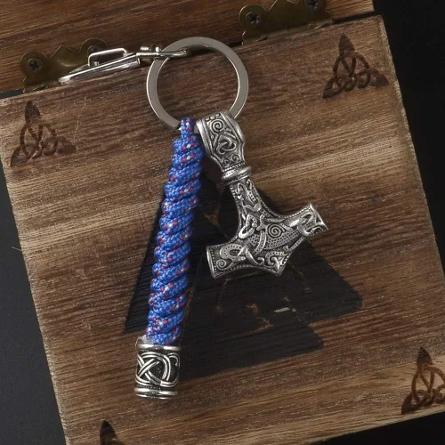 Vista 3 de Viking Thor Hammer Mjolnir - Llavero con cordón