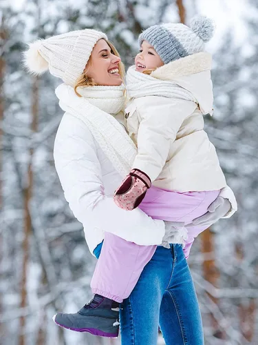 Vista 2 de SATINIOR 2 pares de guantes impermeables para niñas y niños, guantes de nieve cálidos para niños