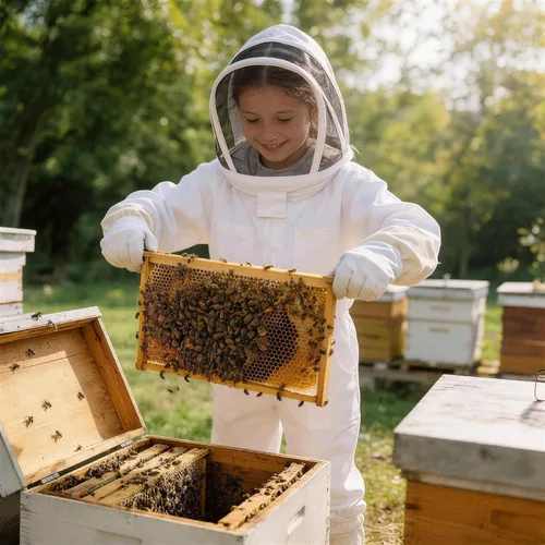 Vista 6 de Traje de abeja, traje profesional de apicultura de cuerpo completo con capucha de velo para hombres y mujeres, apicultor y principiantes con guantes