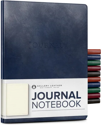 Vista 60 de Diario de cuero Gallery Leather - Elaborado en Maine, EE. UU. - Elegante cuaderno de escritura de cuero con 192 páginas rayadas - Un espacio