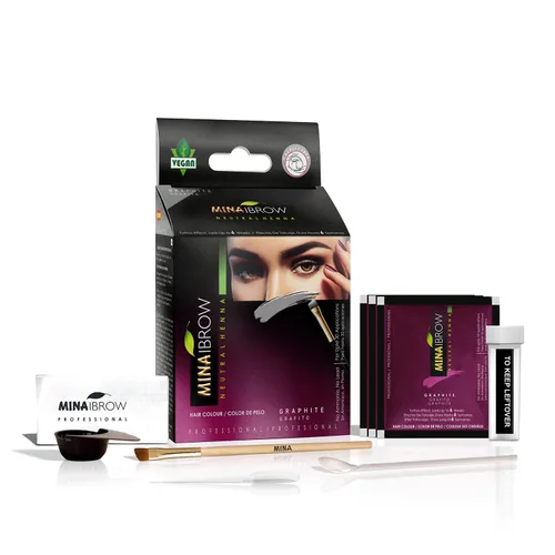 Vista 21 de Polvo de tinte para cejas natural marrón medio de MinaiBrow Kit de tinte instantáneo a prueba de manchas con cepillo doble biselado Marrón medio +