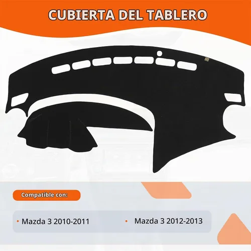 Vista 2 de Cubierta del Tablero Alfombrilla del Tablero Apta para Ma-zda 3 2013-2010 (para Conducción con Volante a la Izquierda), Alfombrilla del Tablero