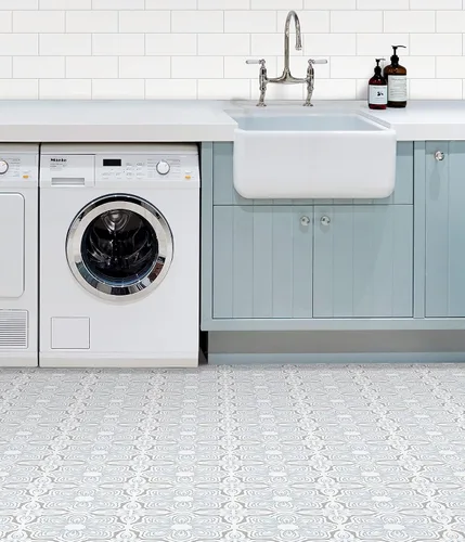 Vista 4 de FloorPops Azulejos de Suelo Azul Morris Peel & Stick, FP3827