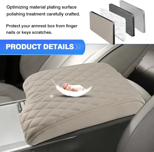 Vista 4 de Autorder Funda para Consola Central para Hyundai Palisade 2020-2025 Accesorios Funda para Reposabrazos Espuma con Memoria Cojín de Soporte
