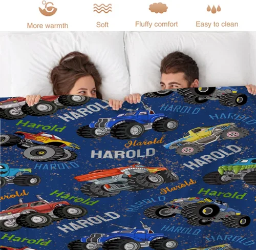 Vista 44 de Manta de bebé con texto en inglés «Just A Boy Who Loves Trucks» para niños y niñas, manta súper suave para envolver al recién nacido, acogedora