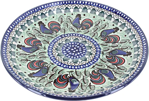 Vista 28 de Cerámica pulida de rosa azul – Plato de cena Athena marrón – 10.5 pulgadas de diámetro – Ideal para comidas diarias, comidas informales o como