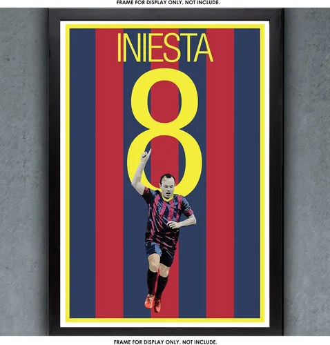 Vista 2 de Póster de Andres Iniesta de Barcelona Soccer Print – Arte de fútbol – Impresión de fútbol sin marco – Decoración de fútbol – Póster de fútbol