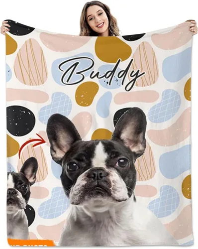 Vista 14 de Pamaheart Sube tu manta de fotos para perro, gato, mascota con foto personalizada, manta de perro y gato, manta de fotos, manta de Navidad de perro