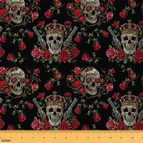 Vista 19 de Feelyou Tela de Tapicería Geométrica, Tela Rectangular Moderna Roja y Gris por Yarda, Abstracta, Impermeable, 1 Yarda, 36" x 58