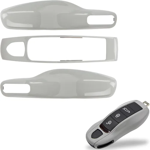 Vista 17 de Funda de llavero pintada de 3 piezas de repuesto - Compatible con llavero Porsche, MK1 (Gris Ágata)