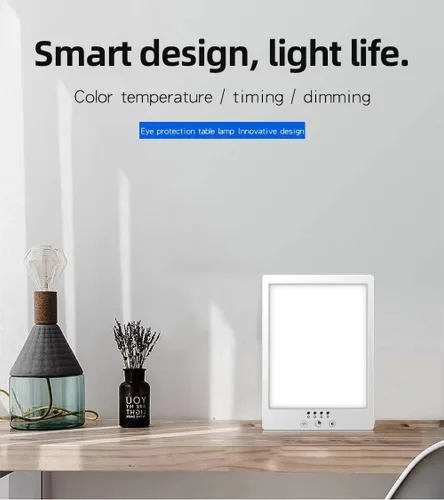 Vista 2 de Lámpara LED para el hogar y la oficina - Luz de 10000 Lux Lámpara de luz diurna LED brillante con temporizador ajustable y 3 modos de luz Luz