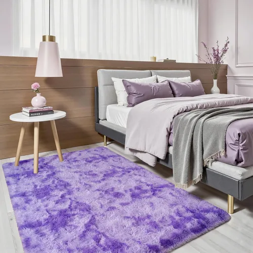 Vista 31 de Terrug Alfombra Corredor Negra Esponjosa para Dormitorio, 2x6 Pies Lindas Alfombras de Área de Pelo Largo para Pasillo, Alfombra de Felpa Suave