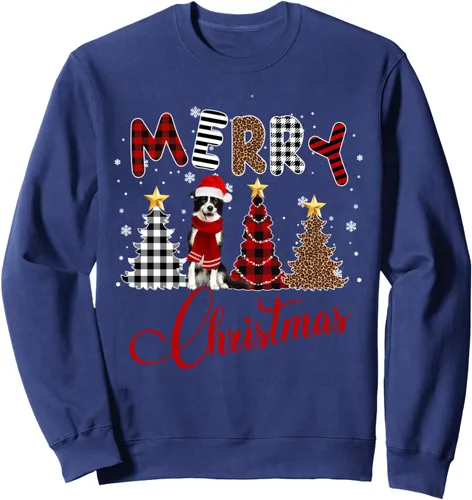 Vista 5 de Merry Dogmas Border Collie Dog Sweater Christmas Sudadera de Santa Christmas, Negro