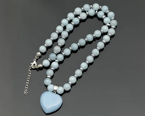 Vista 51 de Colgante de corazón de aventurina natural, Collar de cuentas de aventurina genuina, Collar de piedra verde, Collar de piedras preciosas, Cuentas