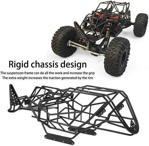 Vista 3 de Dilwe Marco de jaula enrollable para automóvil a control remoto, marco de metal, cubierta de chasis para Axial Wraith a escala 1/10