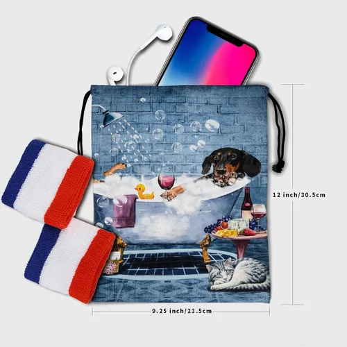 Vista 41 de Bolsa de agarre de gimnasia de piel de animal, bolsa de gimnasia con cordón ajustable, bolsa de cuerda para fauna silvestre, Mariposas Galaxy