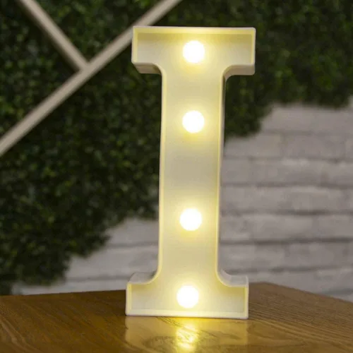 Vista 23 de anso Letras LED del alfabeto con números iluminados, letras de plástico blanco, decoración de pie de la A a la Z 0 ~ 9 (rosa corazón)