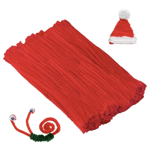Vista 7 de Cuttte Suministros de limpieza de pipas para manualidades, 300 piezas de tallos de felpilla para manualidades para niños, suministros de arte