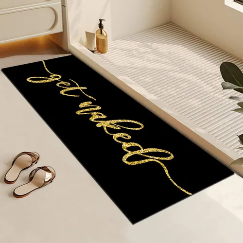 Vista 11 de MUGINYU Get Naked Tapete de Baño, Alfombrillas de Baño Modernas y Divertidas en Blanco y Negro de Secado Rápido Absorbentes Antideslizantes Delgadas