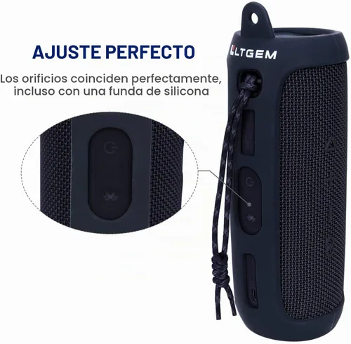 Vista 6 de LTGEM - Funda para altavoz Bluetooth portátil impermeable JBL FLIP 5 Estuche Flip 5 Negro