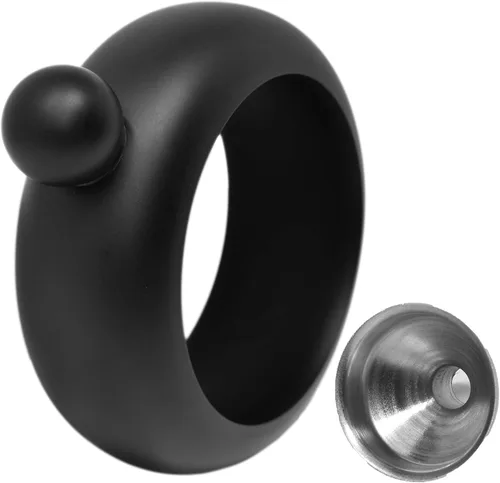 Vista 7 de Petaca para licor negro mate, 5 onzas, acero inoxidable a prueba de fugas, circular con embudo en paquete de regalo para hombres y mujeres.