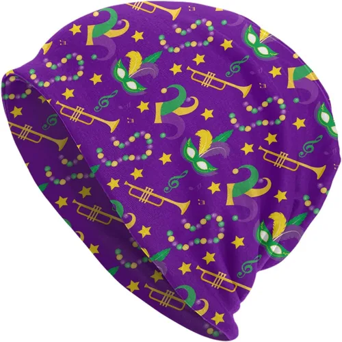 Vista 8 de LAIPUTER Gorro de punto de quimioterapia cerrado estándar para días festivos, gorra holgada y holgada para mujeres y hombres