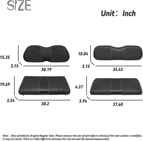 Vista 3 de Fundas de asiento delantero y trasero para carrito de golf, impermeables y resistentes al sol, de piel de vinilo de grado marino, accesorios