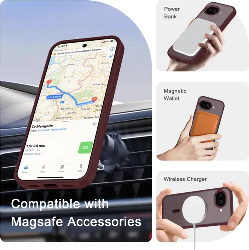 Vista 1417 de Funda para Google Pixel 10 Pro XL, cubierta magnética mate, color negro Fit for MagSafe, Screen Protector included, Shockproof Military Grade
