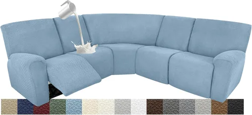 Vista 77 de Fundas impermeables de sofá reclinable modular para sofás reclinables, lavable en forma de L, para perros, fundas elásticas para sofá reclinable
